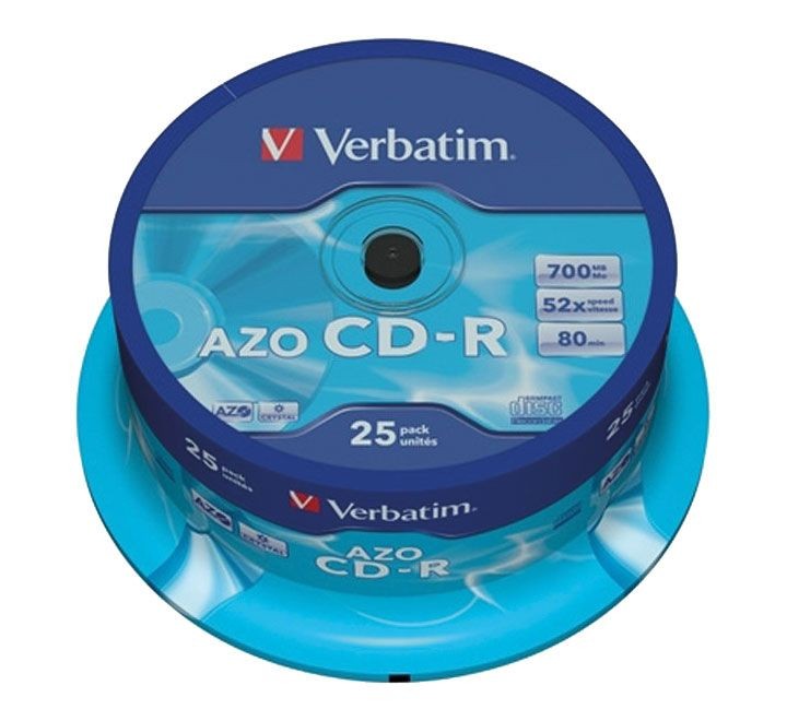 verbatim bobina 25u cd-r crystal 80min 700mb 43352