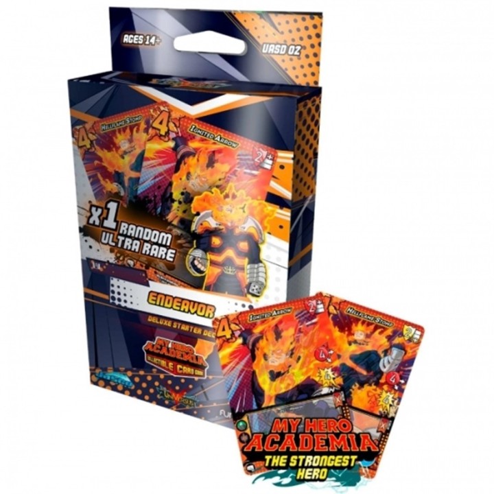 jasco games juego de cartas my hero academia starter deck series 3 endeavor deluxe