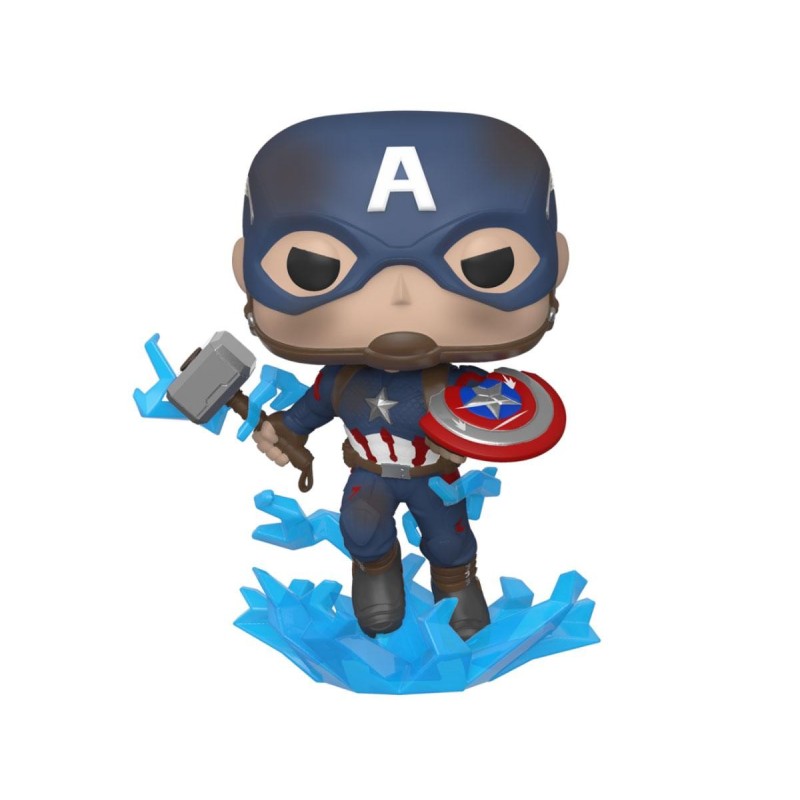funko funko pop marvel los vengadores endgame capitan america con escudo roto & mjolnir 45137