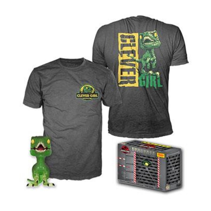 funko pop & tee jurassic park clever raptor  funko + camiseta talla xl ut - 47628xl