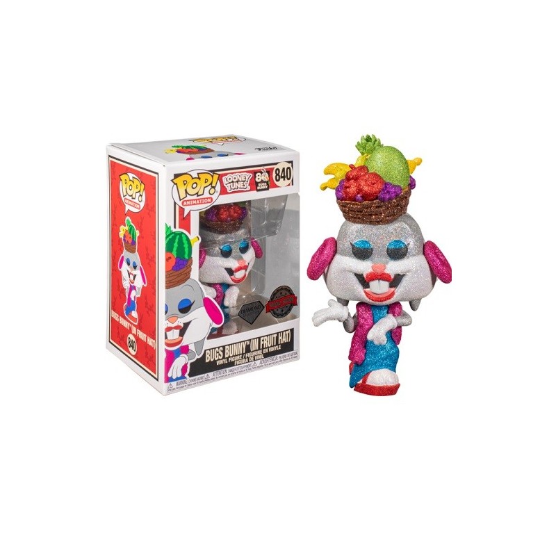 funko funko pop looney tunes bugs bunny con sombrero de frutas glitter efecto diamante exclusivo edi