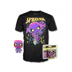 funko pop & tee marvel spiderman black light funko + camiseta talla l