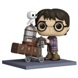 funko funko pop deluxe harry potter harry empujando el carro con hedwig 57360