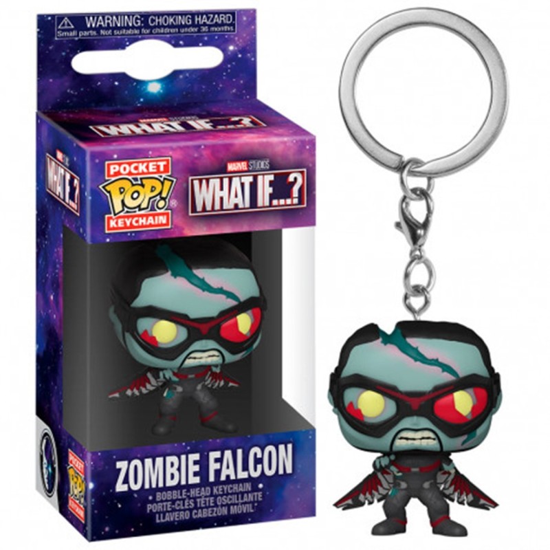 funko funko pop keychain llavero marvel what if falcon zombie 57401