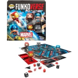 funko juego de mesa funkoverse marvel edicion 100 capitan america iron man viuda negra & pantera neg