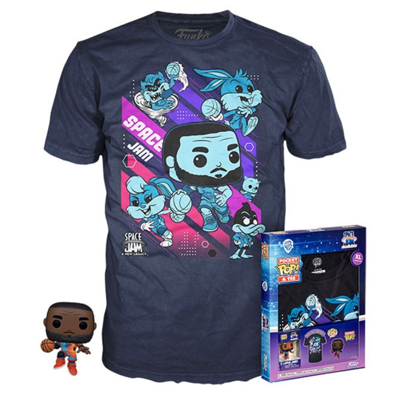 funko pop & tee space jam looney tunes funko lebron james + camiseta pack 10 unidades todas las tall