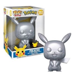 funko funko pop jumbo pokemon s6 pikachu plateado efecto metalico 10 pulgadas edicion especial exclu