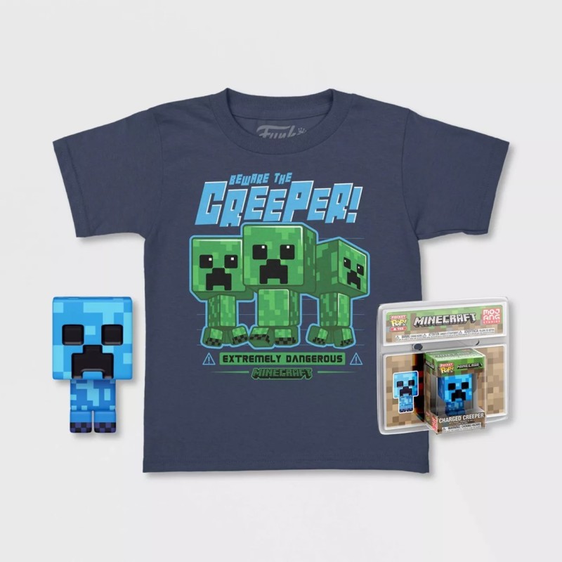 funko pop & tee minecraft charged creeper funko + camiseta talla m