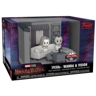 funko funko pop marvel wandavision mini moments wanda & vision blanco y negro