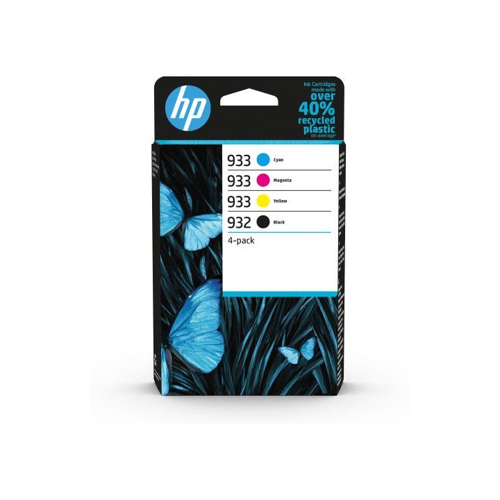 hp paquete de 4 tintas originales 932 negro y 933 cian/magenta/amarillo