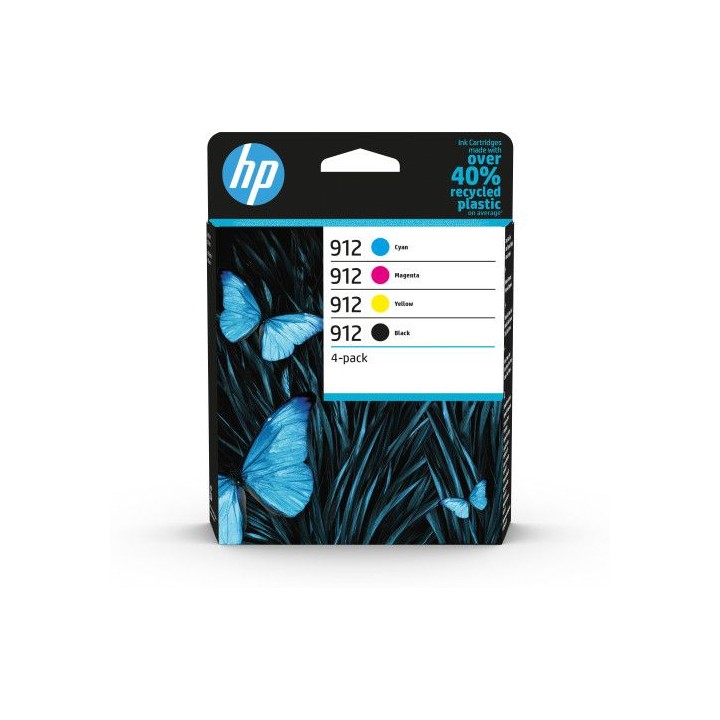 hp paquete de 4 cartuchos de tinta original 912 negro/cian/magenta/amarillo