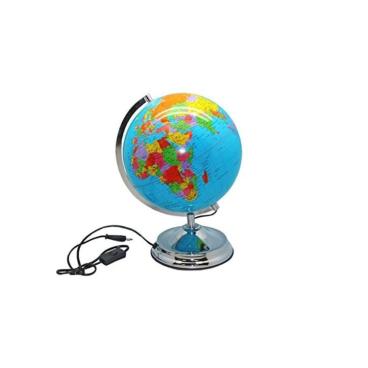 poessa esfera terrestre 25 cm azul con luz interior 320073