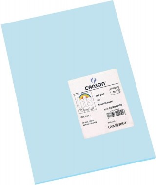 canson pack 50 hojas cartulina iris a3 185g azul cielo canson c200040199