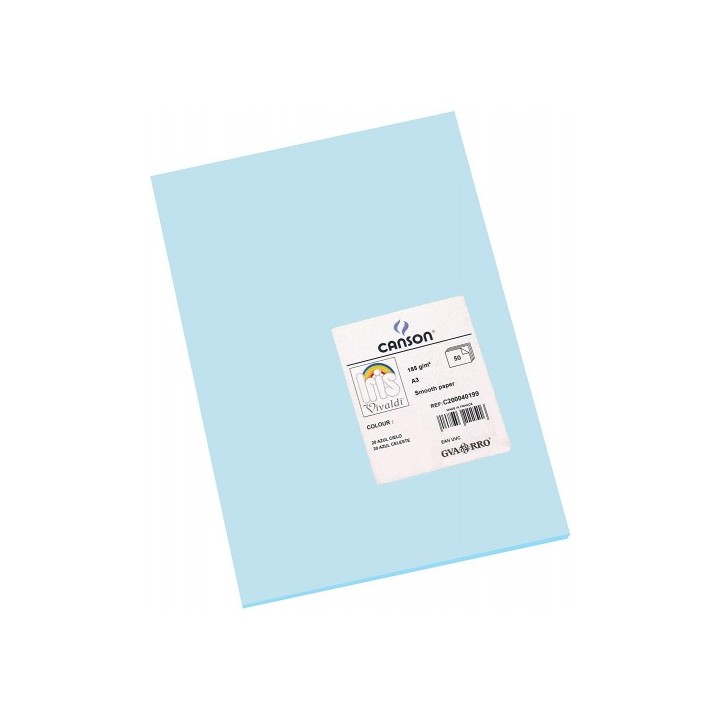 canson pack 50 hojas cartulina iris a3 185g azul cielo canson c200040199