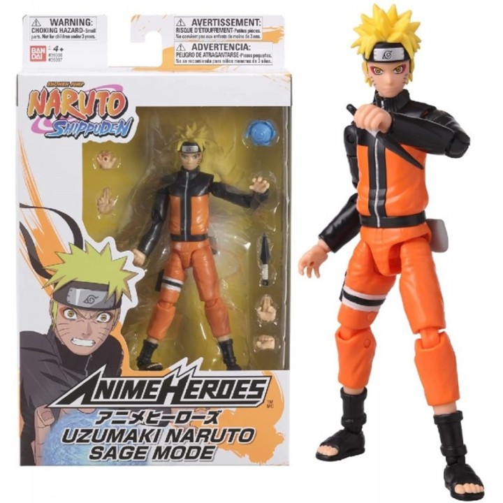 bandai rojo figura bandai anime heroes naruto uzumaki naruto sage mode