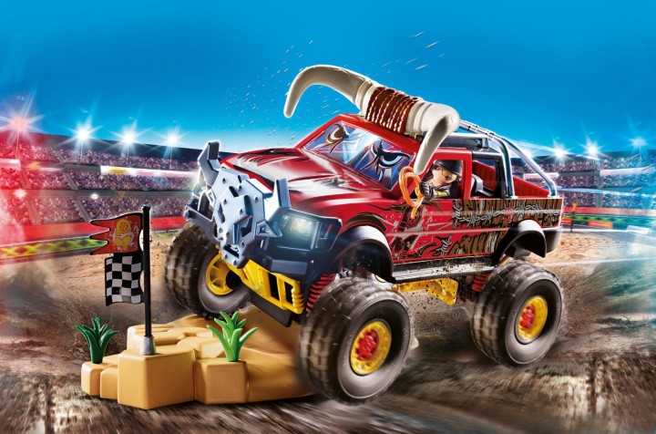 playmobil playmobil stuntshow monster truck horned