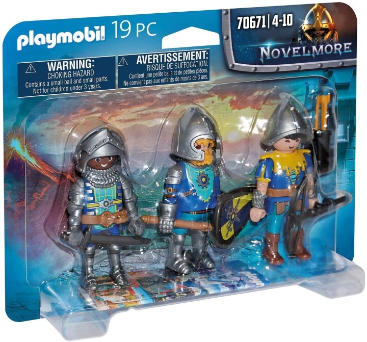 playmobil playmobil set de 3 caballeros de novelmore