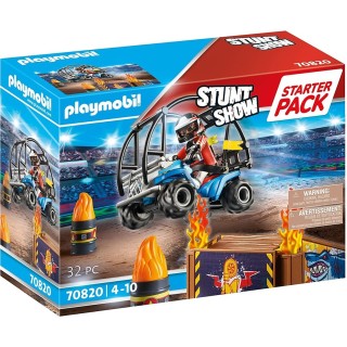 playmobil playmobil starter pack stuntshow quad con rampa de fuego