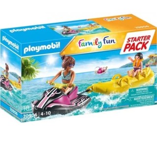 playmobil playmobil starter pack moto de agua con bote banana