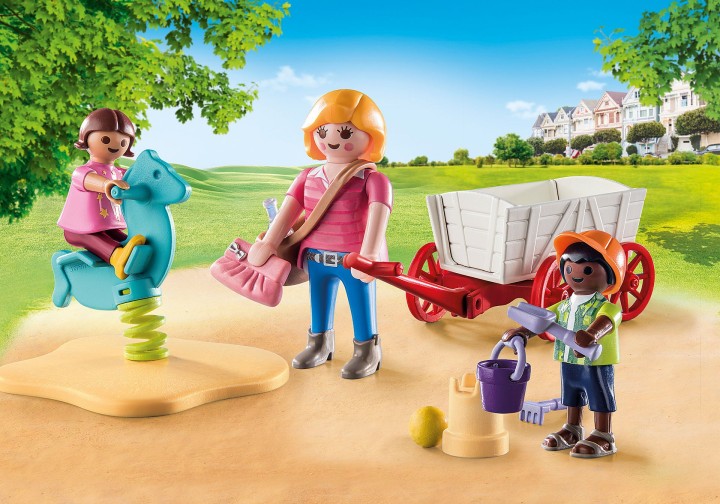 playmobil playmobil starter pack educadora con carrito