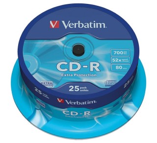 bob. 25 cd-r verbatim 700mb 52x extra protec