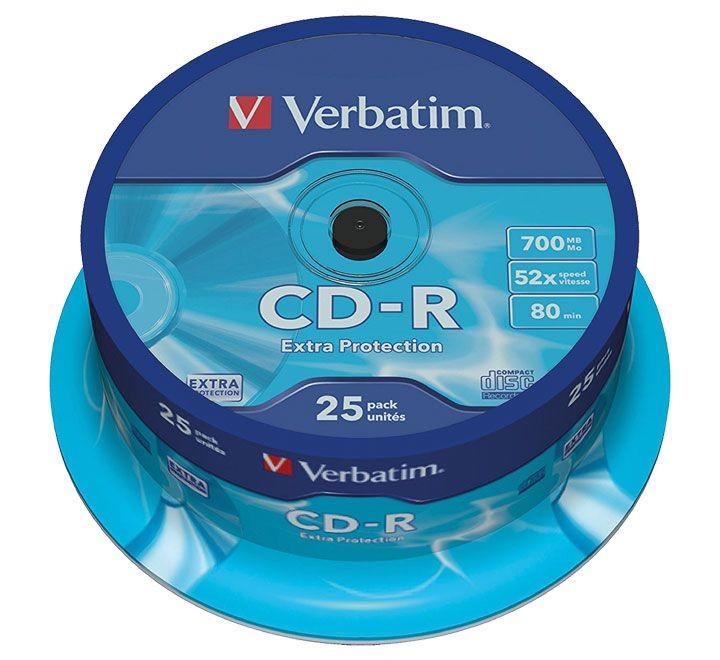 bob. 25 cd-r verbatim 700mb 52x extra protec