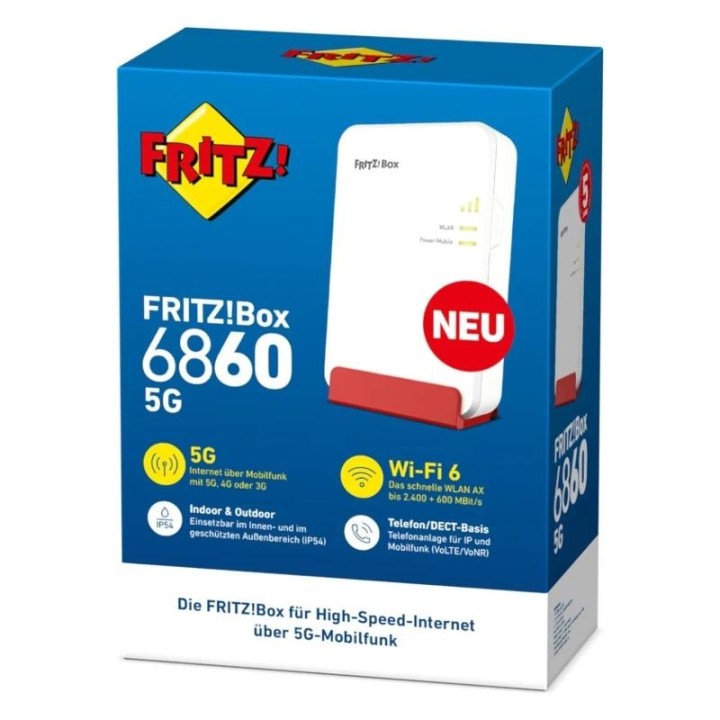 fritz box6860 5g router wifi6 4x4 mimo nanosim