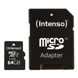 intenso tarjeta micro sd intenso 64gb uhs - i cl10 + adaptador sd