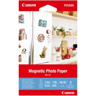 canon papel canon foto magnetico mg - 101 3634c002 a6 10x15 -  5 hojas