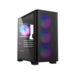 torre micro-atx montech air 100 argb black 4xvent 120mm argb max vent 160mm vga 330mm