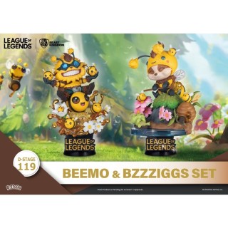 beast kingdom set de 2 figuras beast kingdom dstage league of legends beemo y bzzziggs