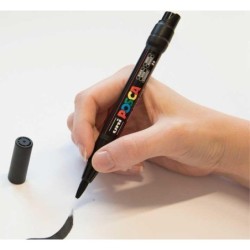 marcador uni posca pcf-350 pincel negro