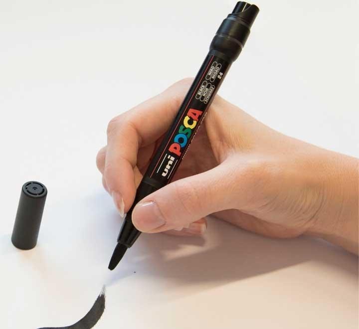 marcador uni posca pcf-350 pincel negro