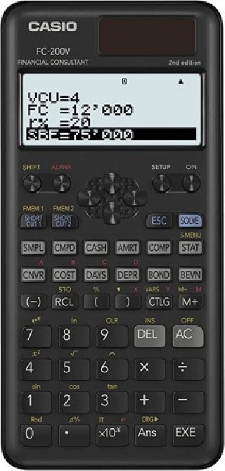 casio calculadora financiera casio fc-200v-2