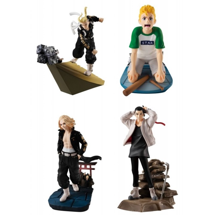 megahouse set figuras megahouse petitrama series tokyo revengers toman heroic scenes