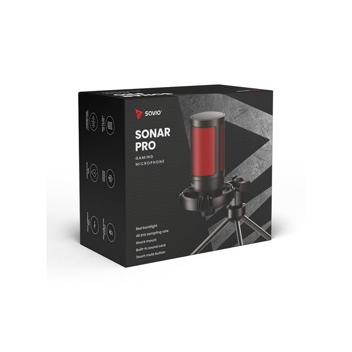 microfono savio gaming sonar pro filtro antipop usb-c plug
