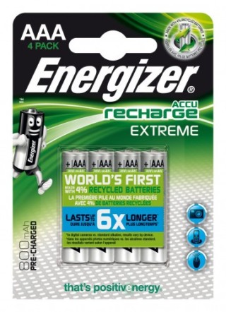 energizer blister 4 pilas recargables extreme potencia 800 mah tipo hr03 energizer e300624400