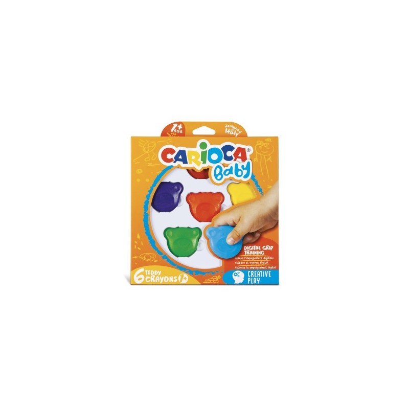 carioca carioca teddy crayons baby - 6 pz