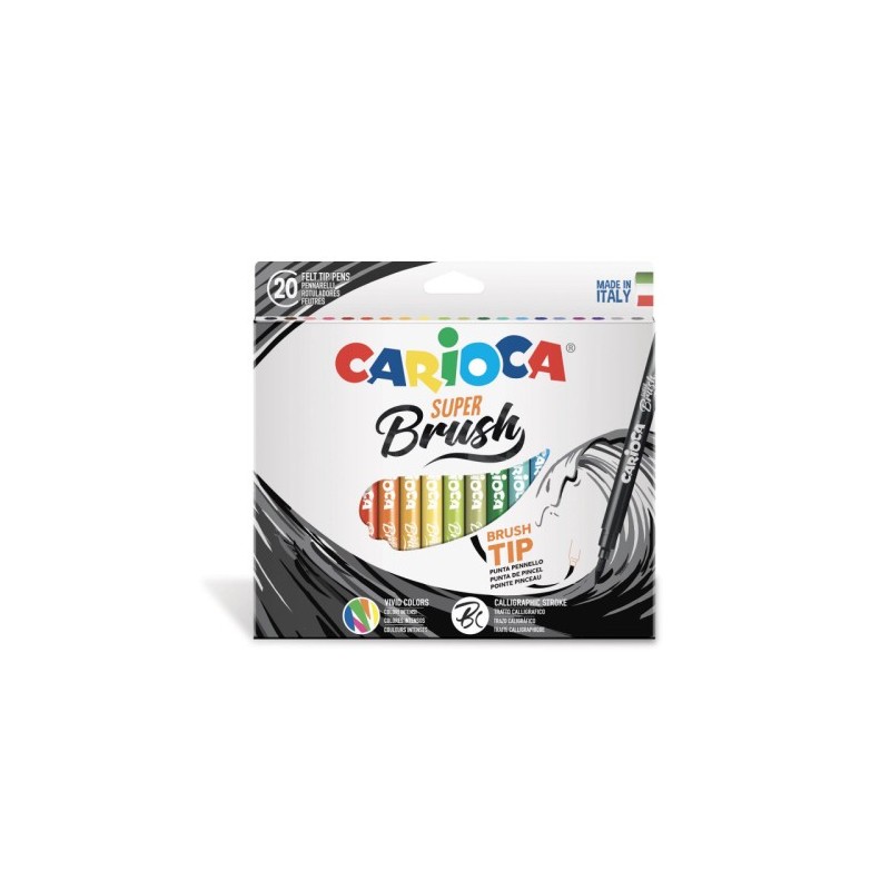 carioca caja 20 rotuladores super brush carioca carioca 42968