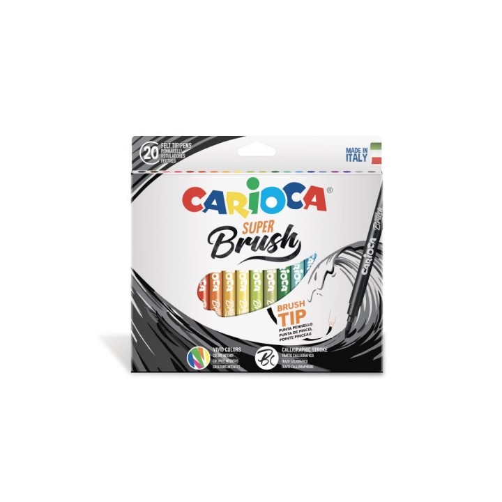 carioca caja 20 rotuladores super brush carioca carioca 42968