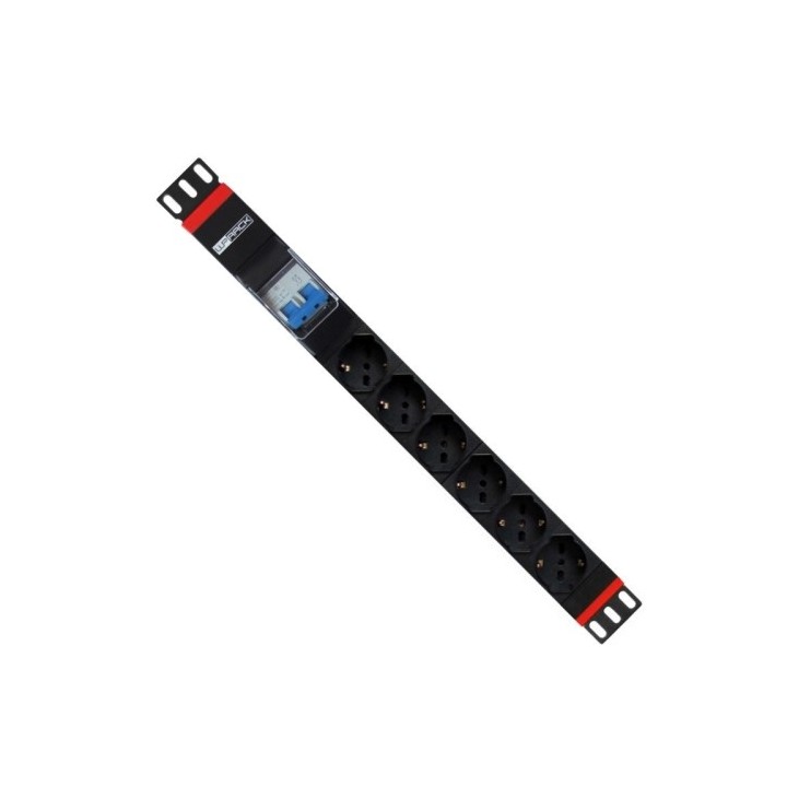 wp wp wpn-pdu-g02-06 unidad de distribucion de energia (pdu) 6 salidas ac 1u negro, rojo