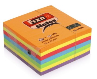 fixo cubo 400 notas adhesivas 76x76mm neon fixo 65005483