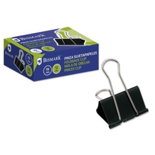 bismark pinza sujetapapeles 19 mm. pala abatible color negro bismark 321724  pack: 12 unidades