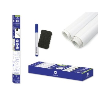bismark bismark pizarra blanca adhesiva c/ rotulador & borrador