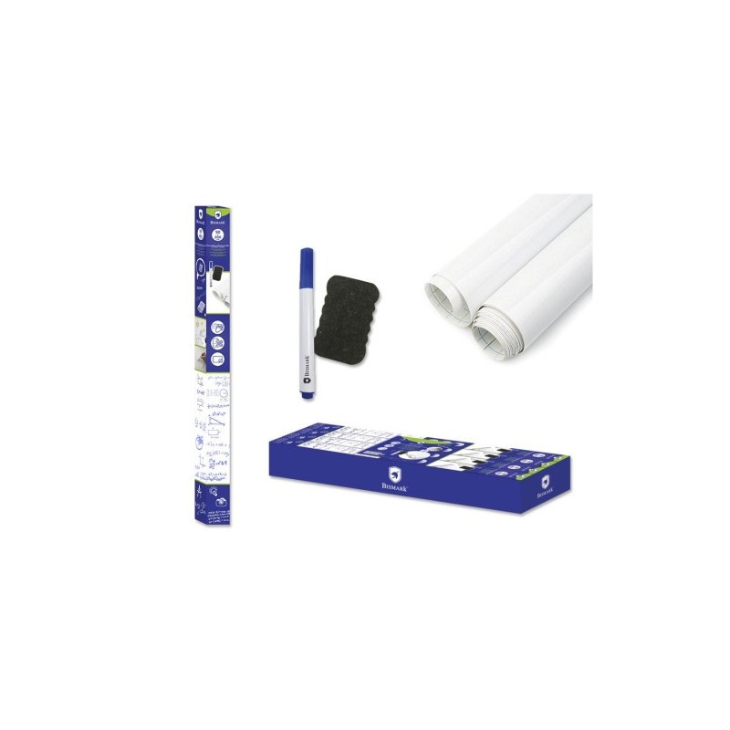 bismark bismark pizarra blanca adhesiva c/ rotulador & borrador