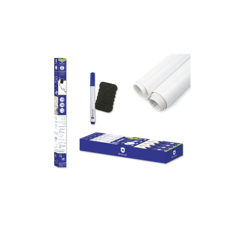 bismark bismark pizarra blanca adhesiva c/ rotulador & borrador