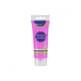 bismark bote pintura acrilica 75 ml rosa con glitter bismark 328671