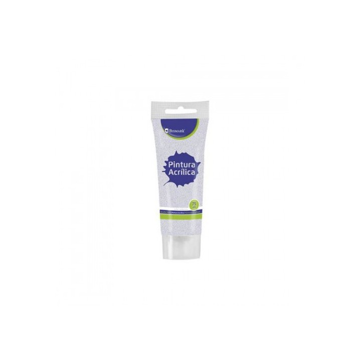 bismark bote pintura acrilica 75 ml plata con glitter bismark 328673