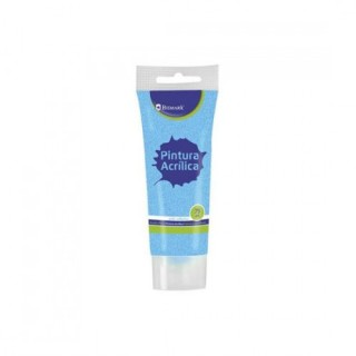 bismark bote pintura acrilica 75 ml azul con glitter bismark 328674