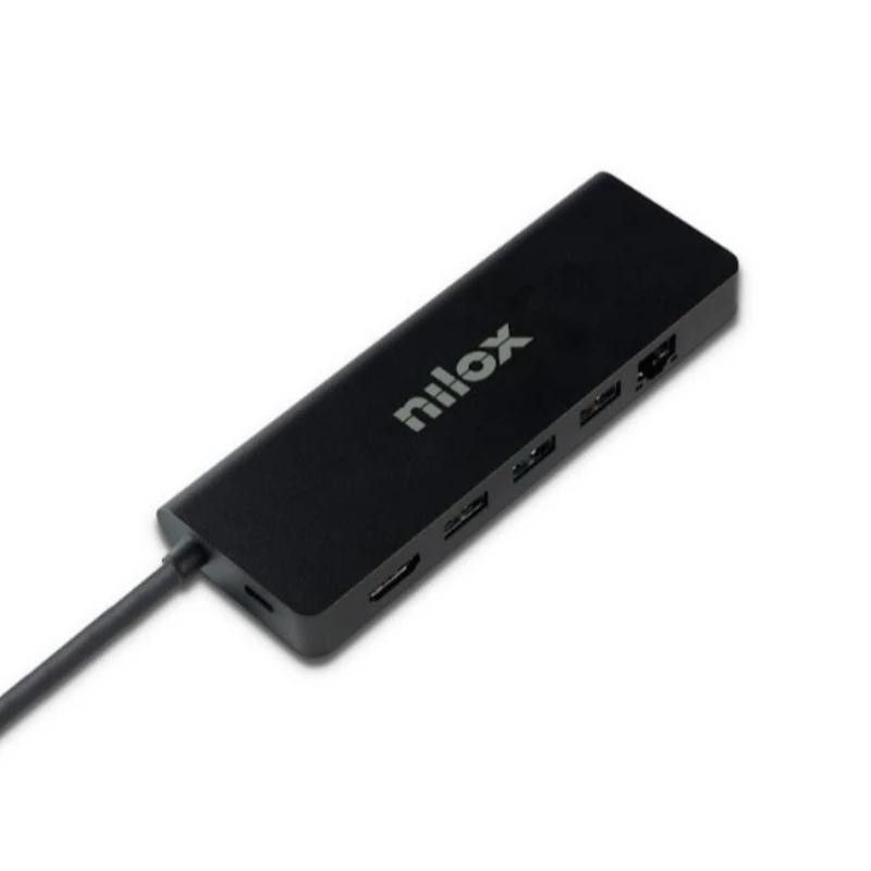 nilox docking station usbc 8 en 1 dual 4k 1000mbps